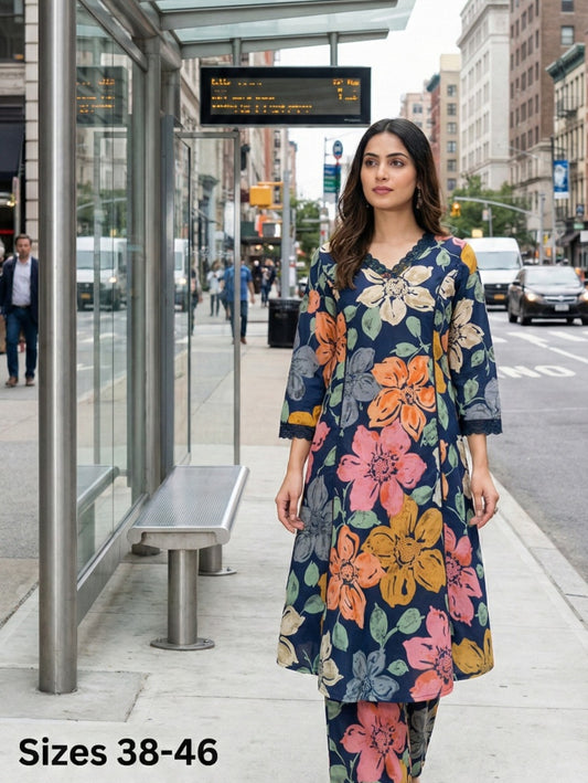 Smart two piece pure cotton cordset (B126)