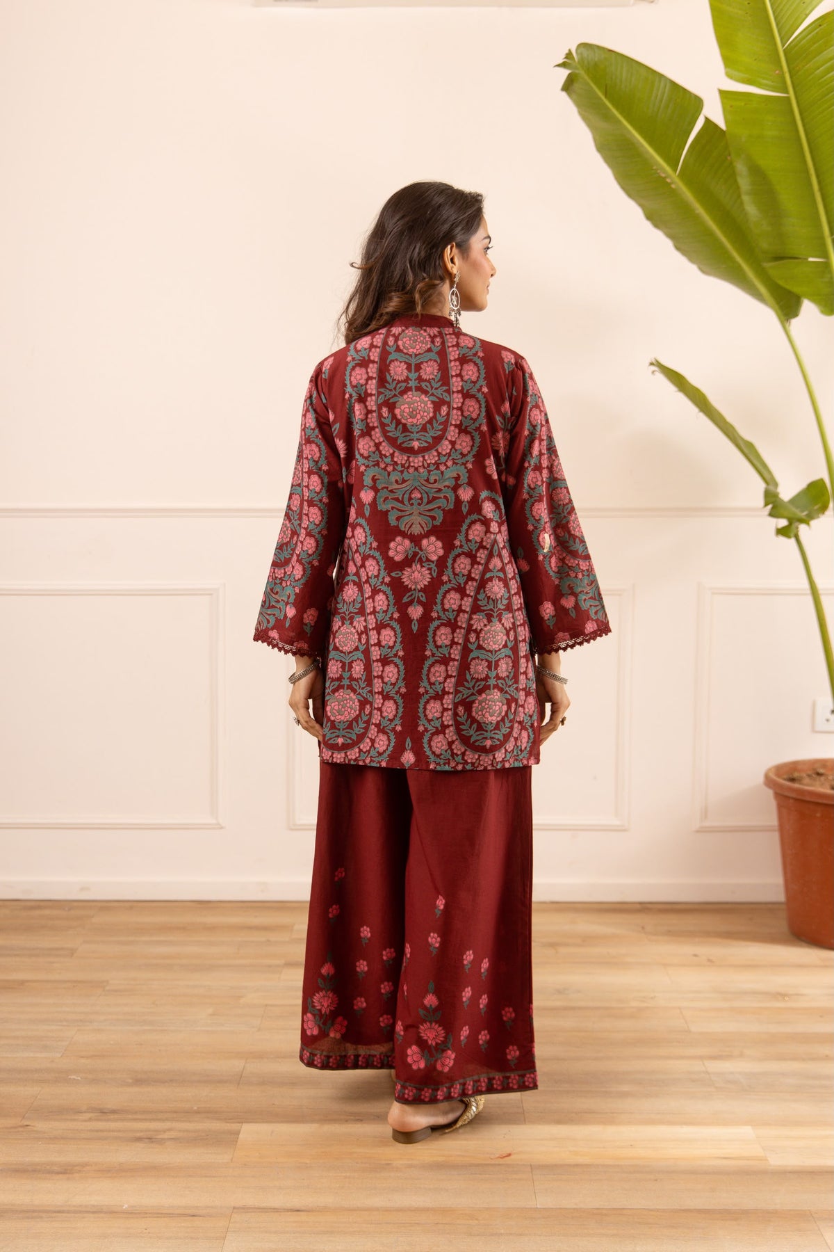 Cotton modal stylish two piece cordset digital print (S444)