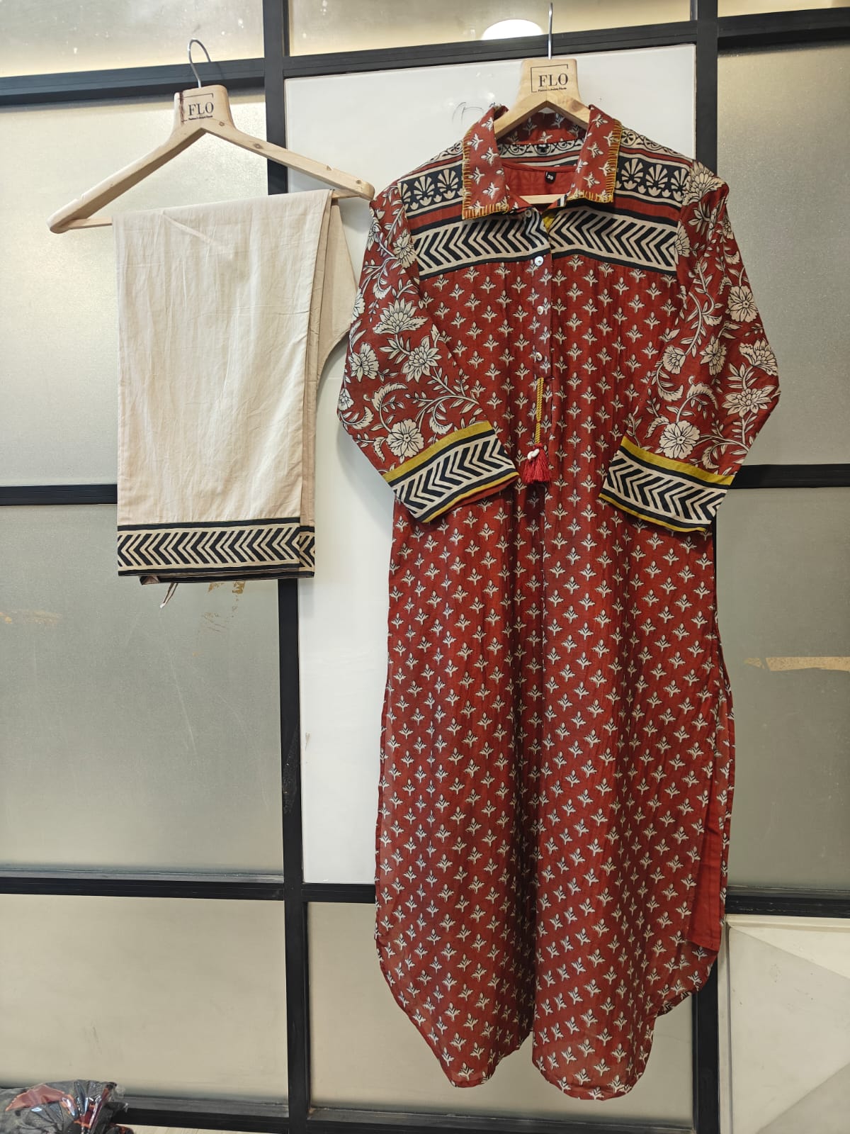 Mul chanderi kalamkari two piece cordset (S265)