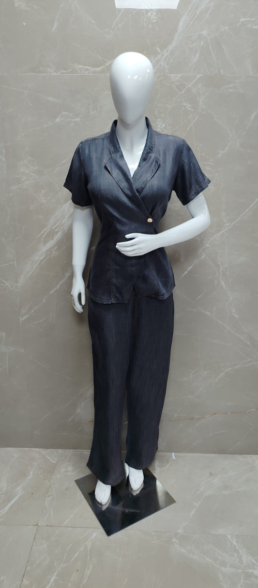Soft denim smart two piece cordset (B407)
