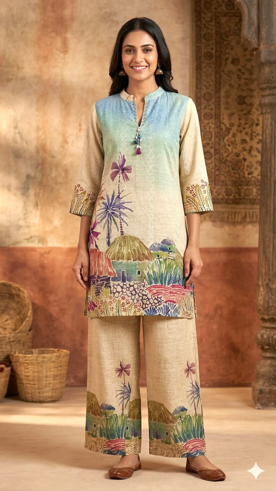 Shifali linen with lining smart two piece cordset (B374)