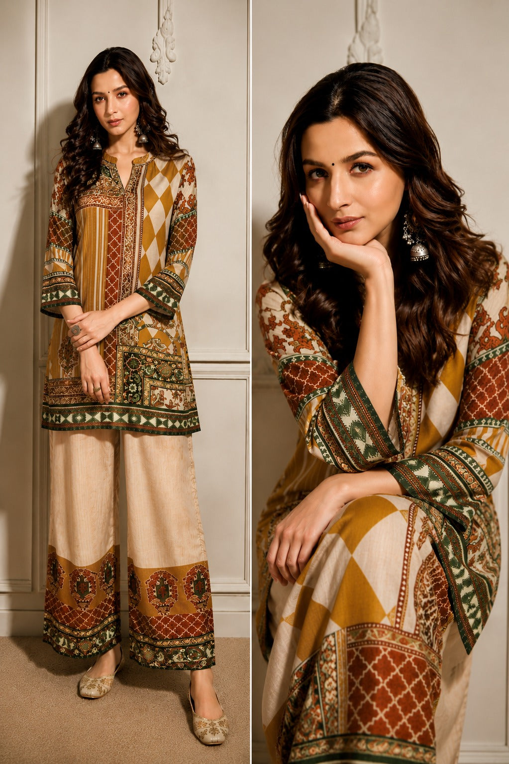 Natural crape smart two piece cordset (S318)