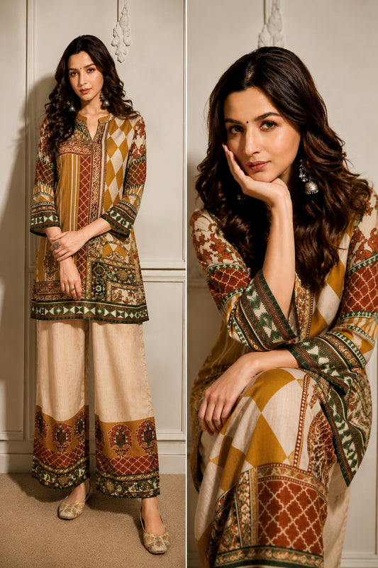 Natural crape smart two piece cordset (S318)
