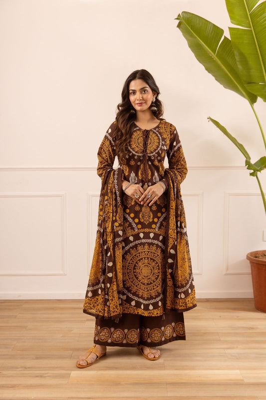 Pure cotton digital print smart three piece set (B495)