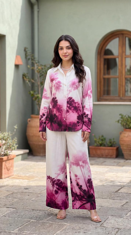 Pure muslin with lining both in top and bottom smart two piece cordset (B1014)