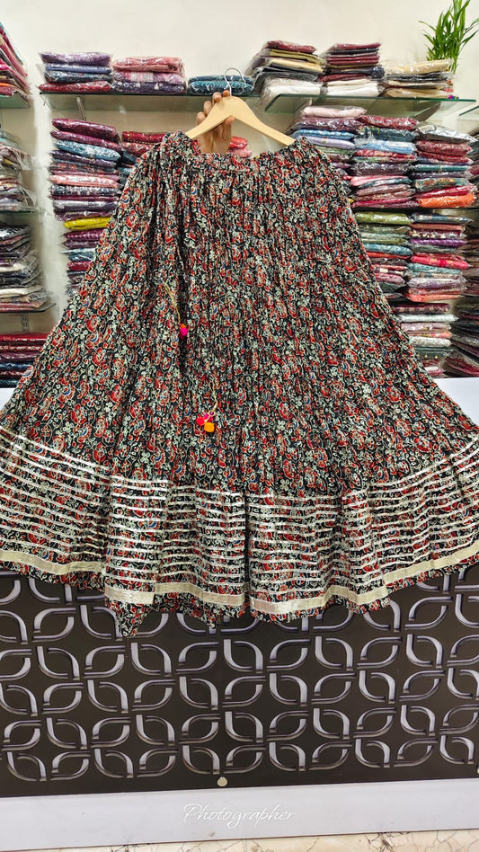 Pure cotton flared skirt (B600) (free size fit upto 46)