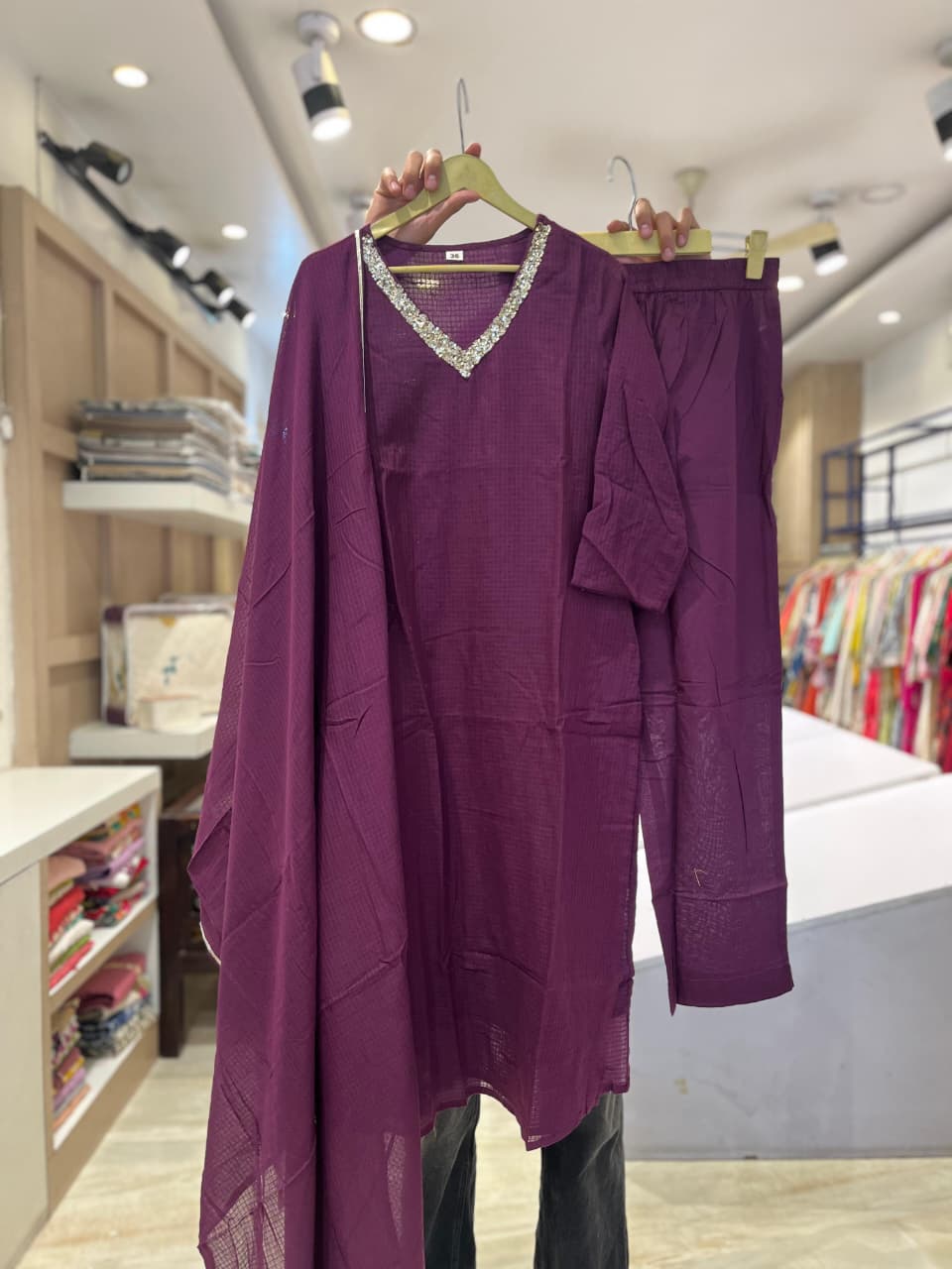 Soft kota doriya with lining three piece set (S334)