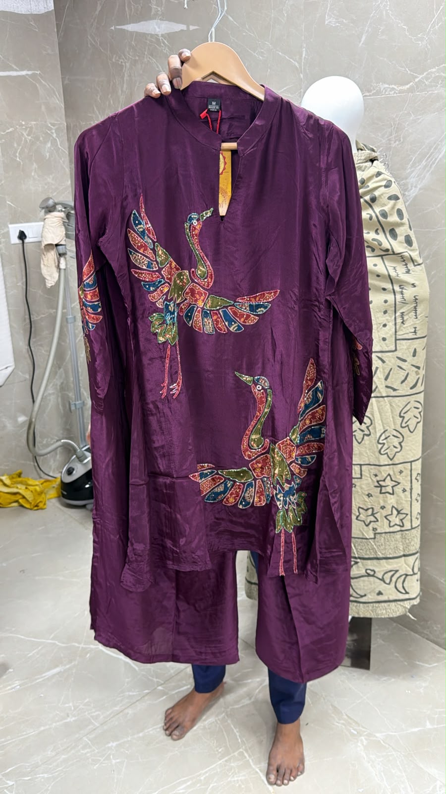Pure crape with lining wide plazo two piece cordset (C725)
