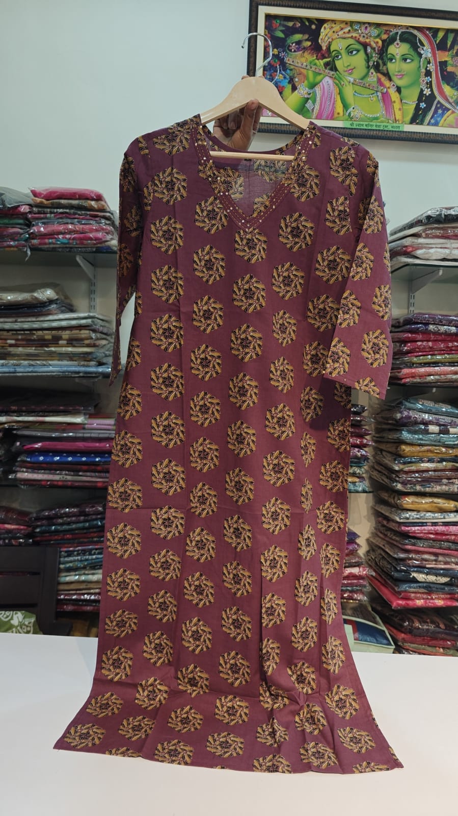 Purple pure cotton only kurta (P1423)