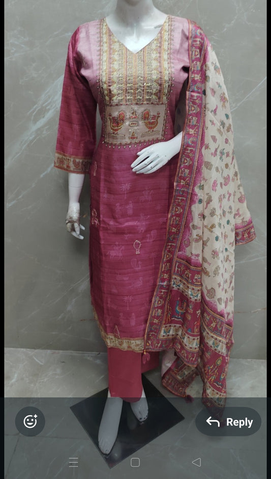 Silk three piece set with mul lining (B196)