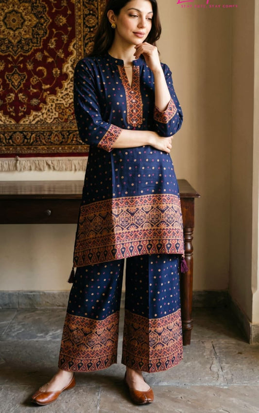 Cotton modal stylish two piece cordset (S446)