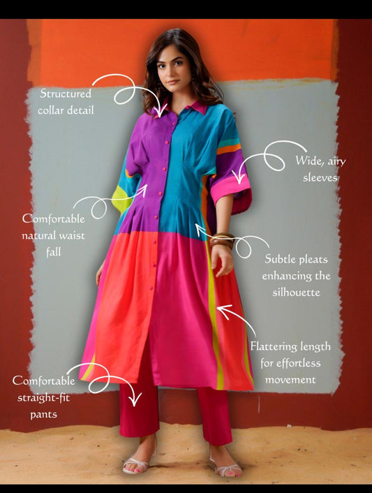 Pure mul cotton with lining smart two piece cordset (B107) (note dispatch only on 28th Feb or 1st March)