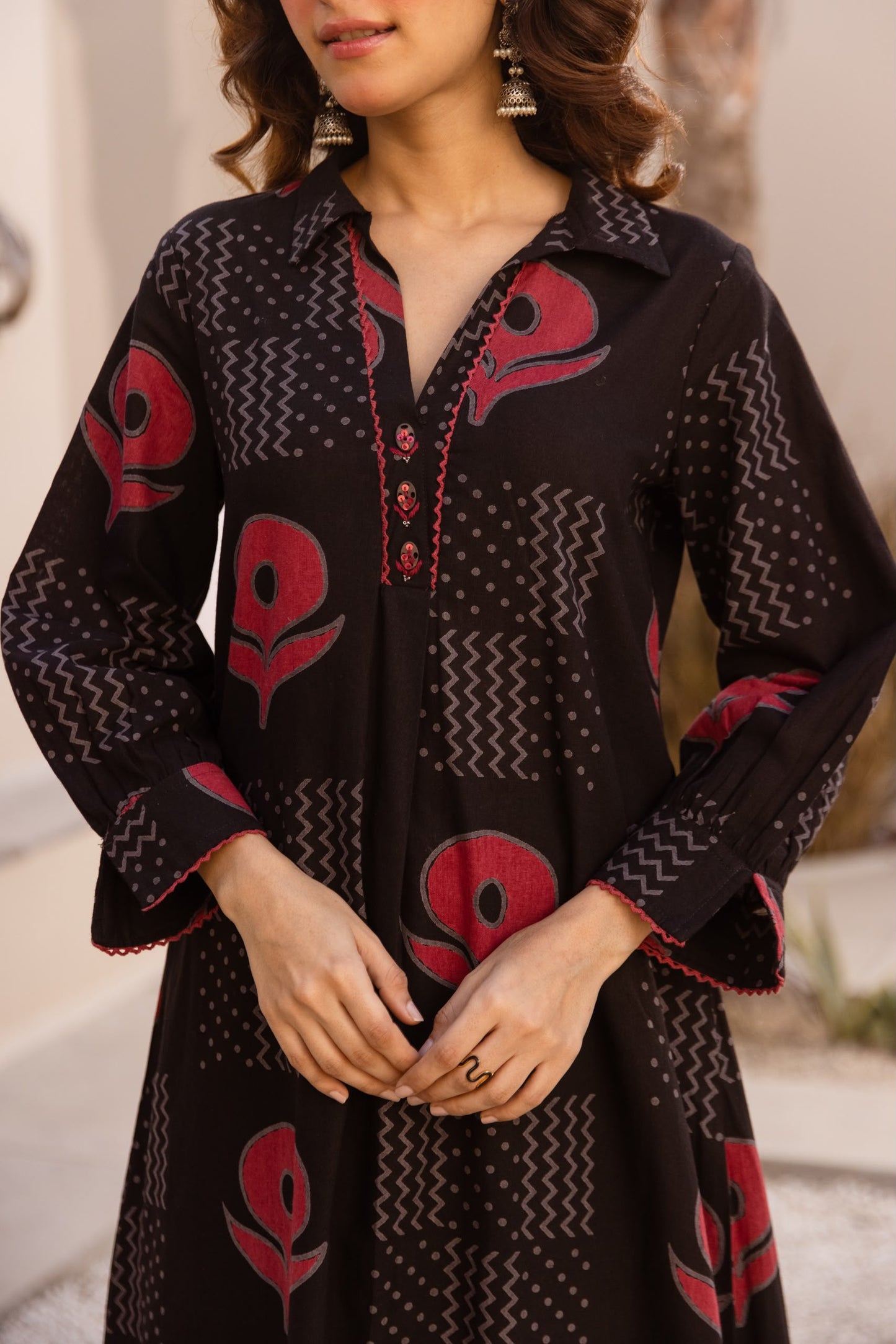 Handloom cotton smart two piece cordset (C282)