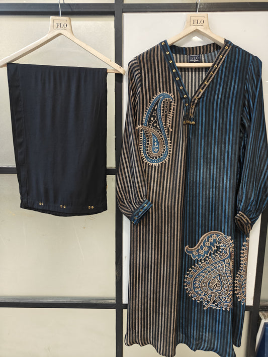 Pure crape smart two piece cordset (B853)