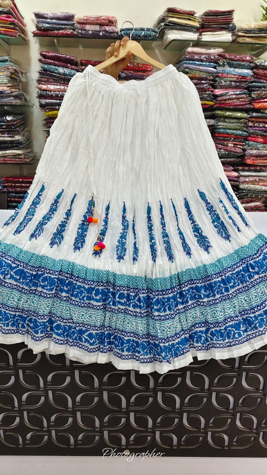 Pure cotton flared skirt (B604) (upto 46 size)