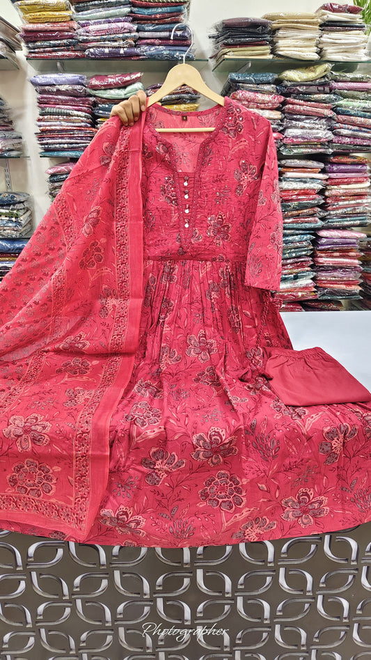 Pure cotton flared three piece set (C175)