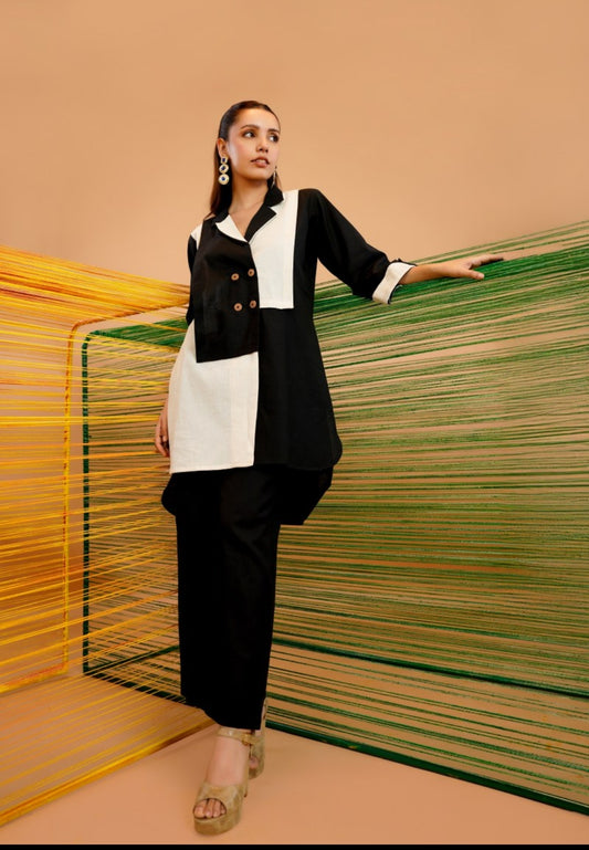 Pure cotton linen stylish two piece cordset (A1637)