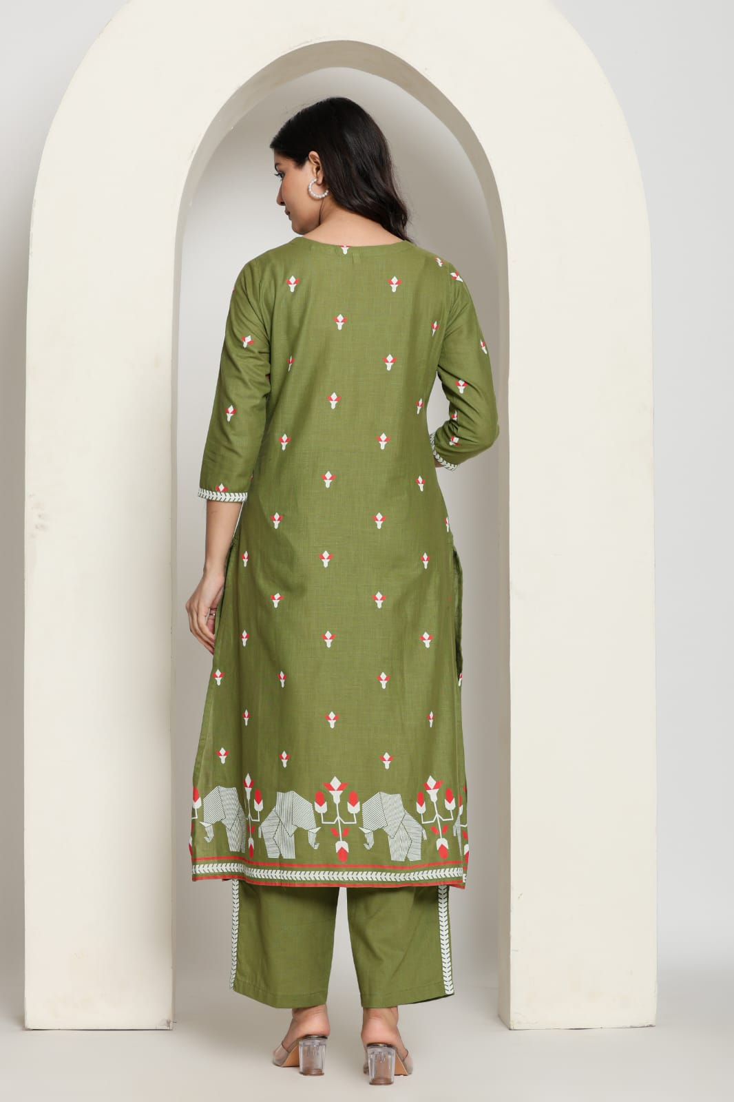 Green pure cotton two piece cordset (P1460)