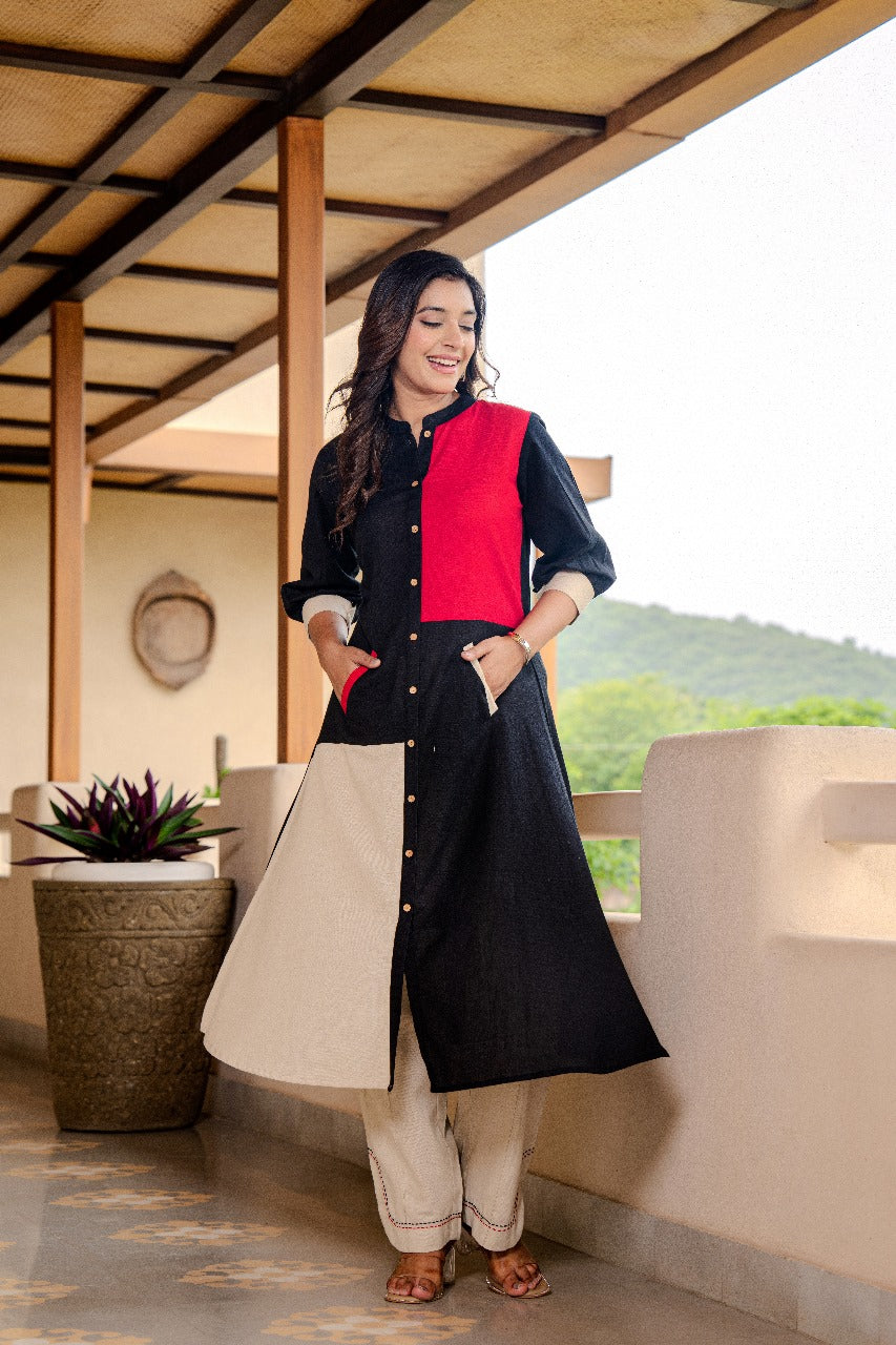 Cotton linen stylish two piece cordset (A1137)