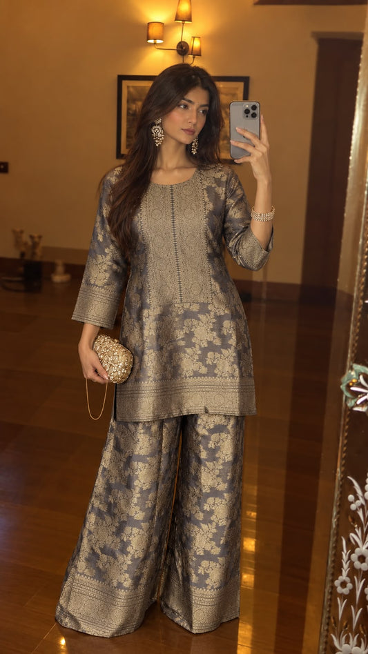 Pure brocade with lining both in bottom two piece cordset (C737)