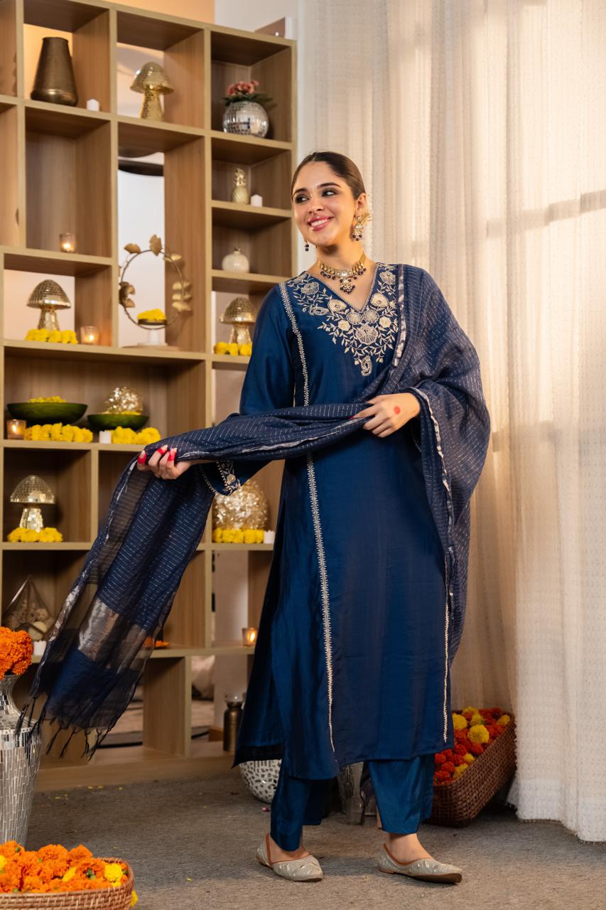 Santoori silk with lining three piece set (S278)