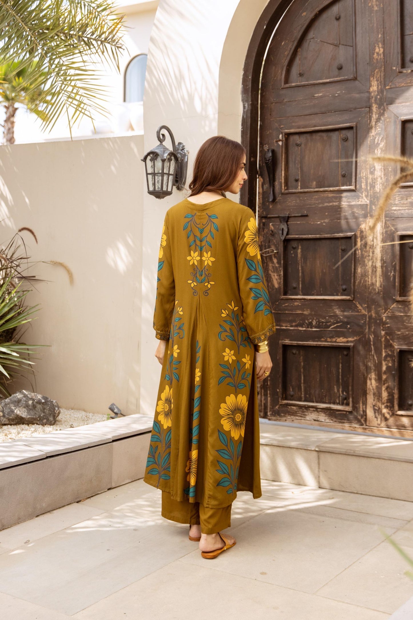 Green cotton modal smart two piece cordset (B162)