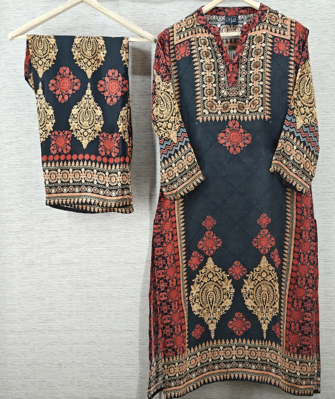 Pure crape digital print smart two piece cordset (C723)