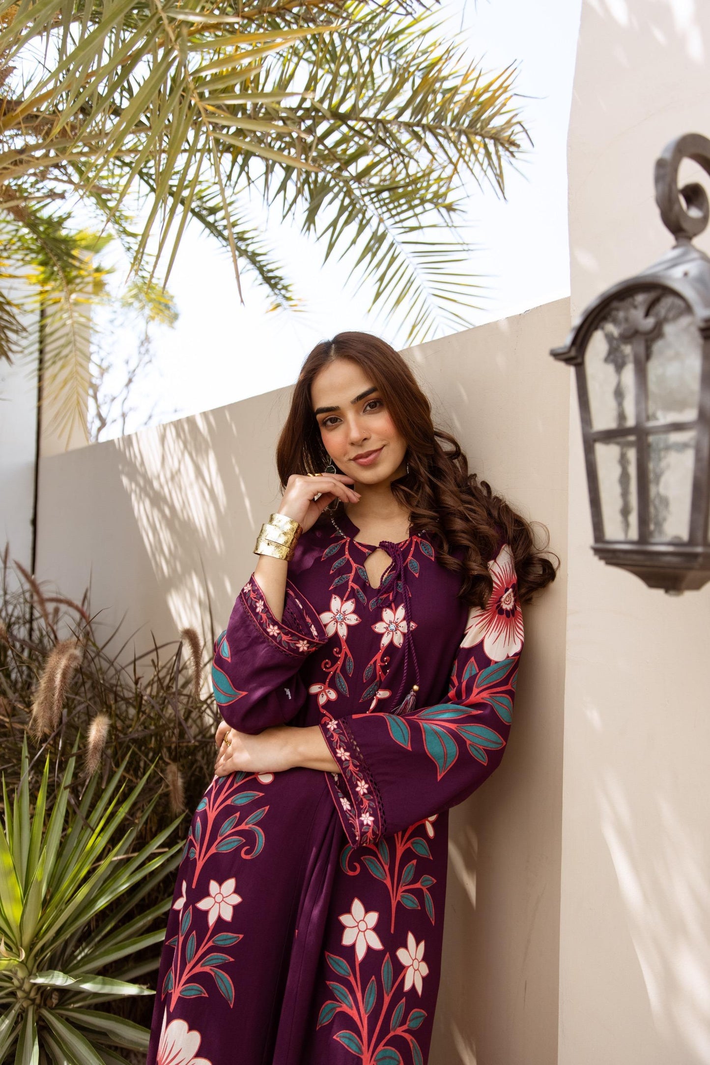Purple cotton modal two piece cordset (B160)