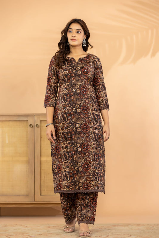 Pure cotton kalamkari two piece cordset (S145)