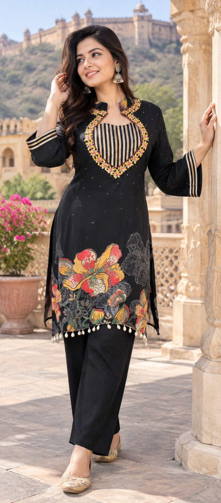 Smart crape with lining two piece cordset (C633)