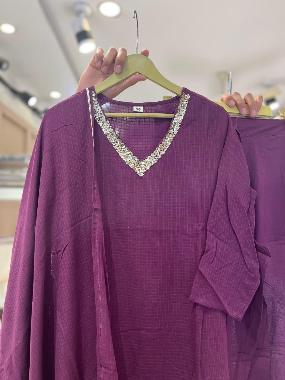 Soft kota doriya with lining three piece set (S334)