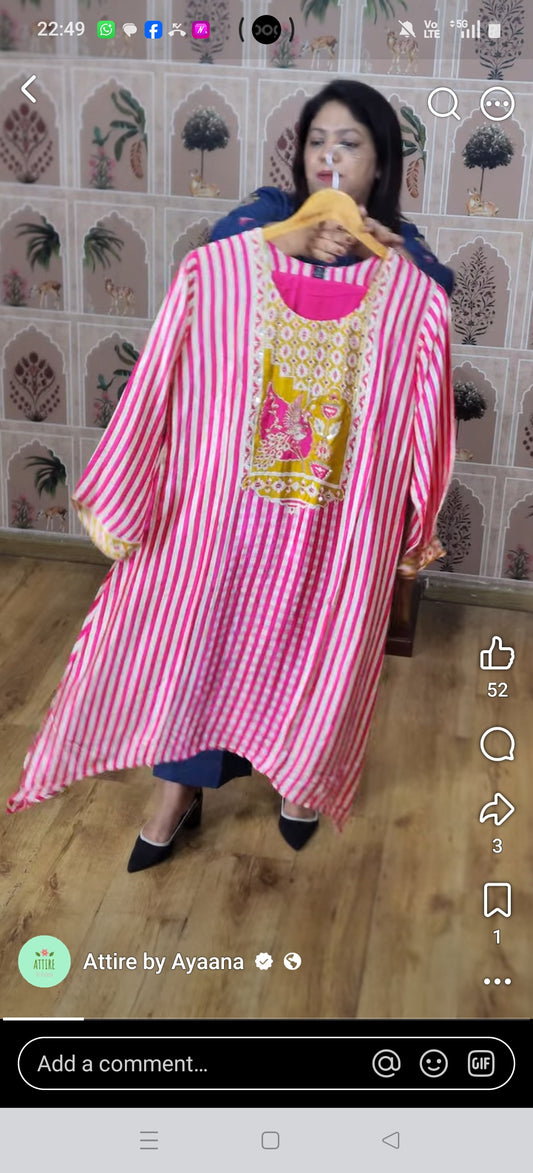 Pink pure gaji silk with lining smart two piece cordset (S246)
