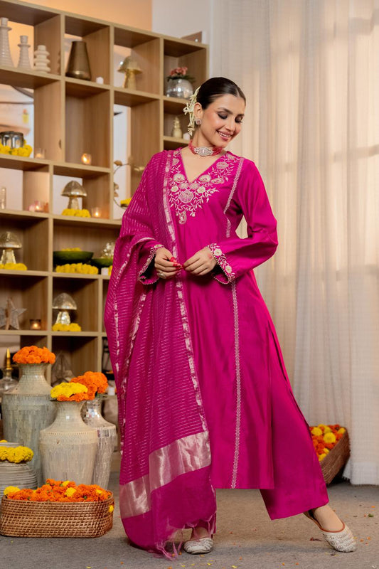 Santoori silk with lining three piece set (S277)