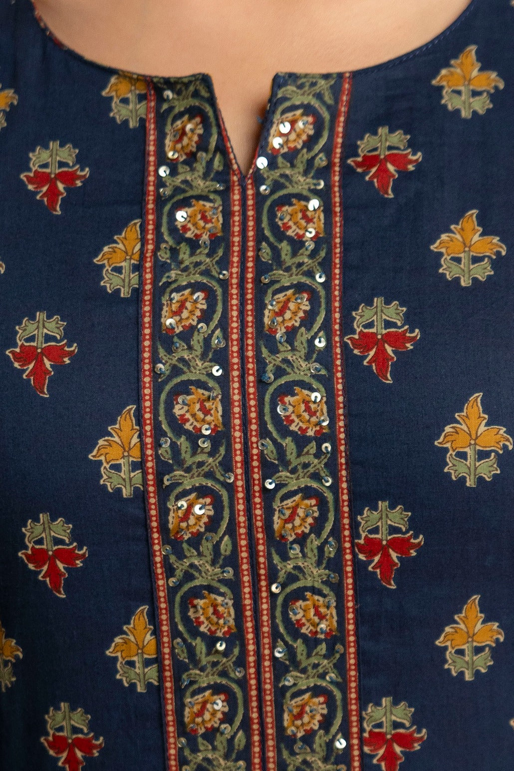 Pure cotton smart top with flared skirt with dupatta (S205)