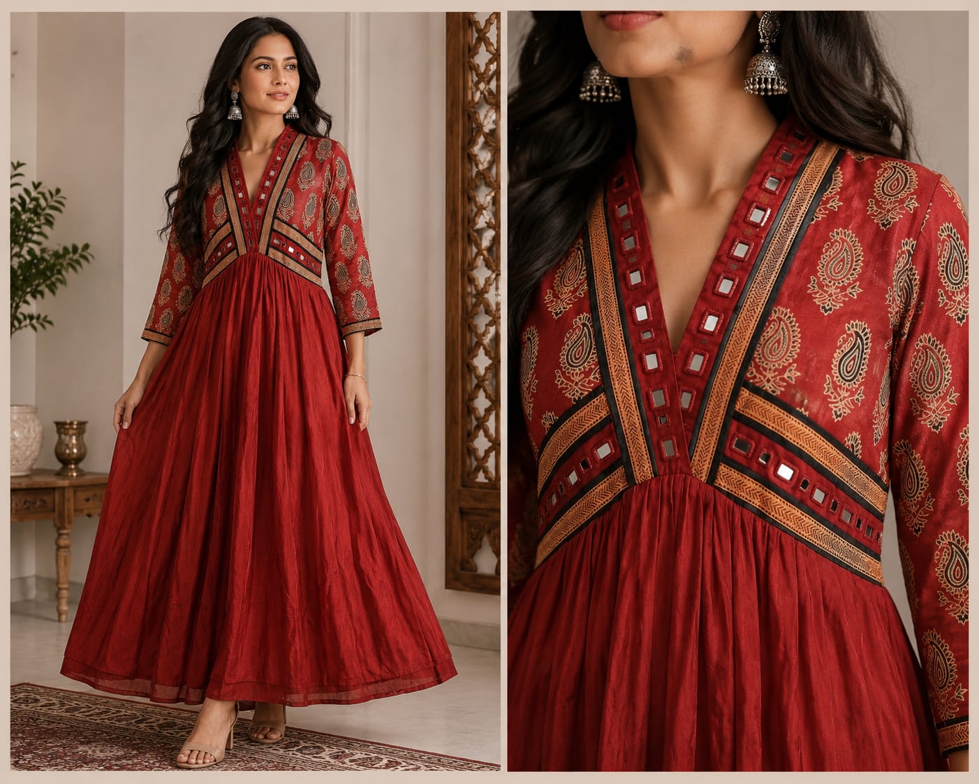 Pure modal silk with a real mirror one piece dress (S224)