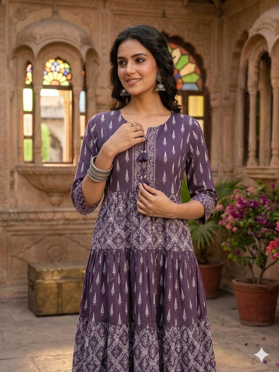 Pure cotton flared one piece dress (B831)