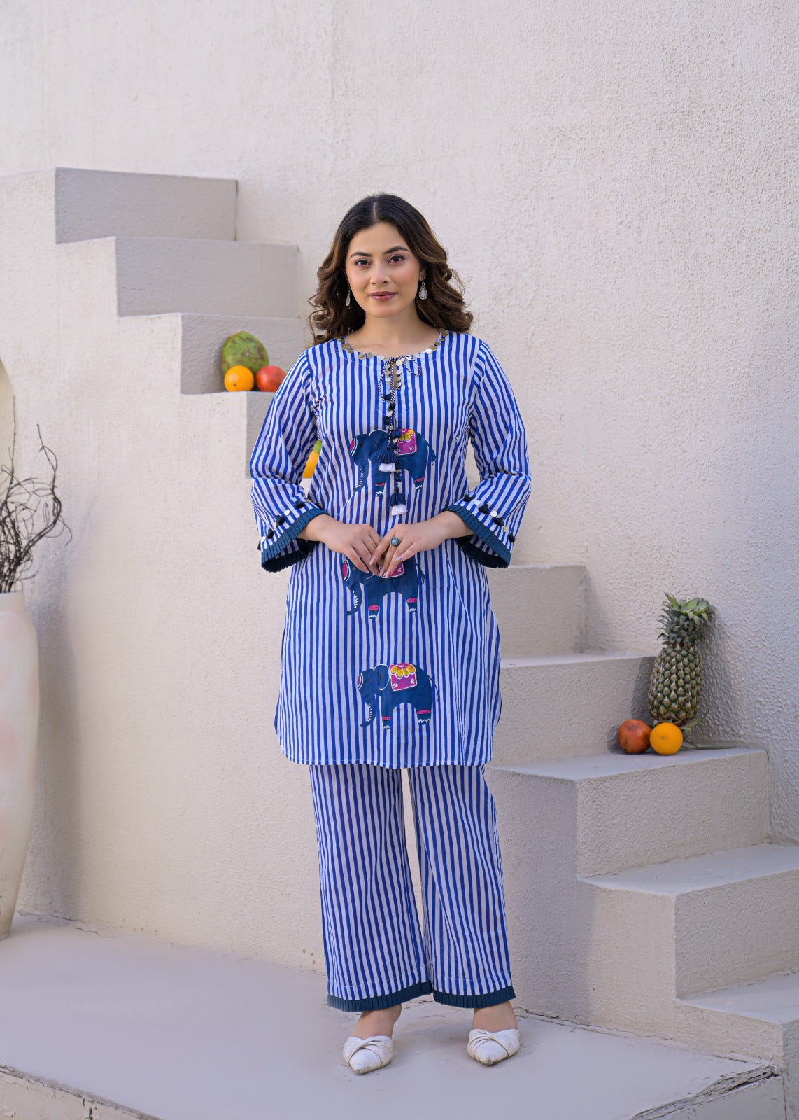 Pure cotton with coin detailing smart two piece cordset (B926)