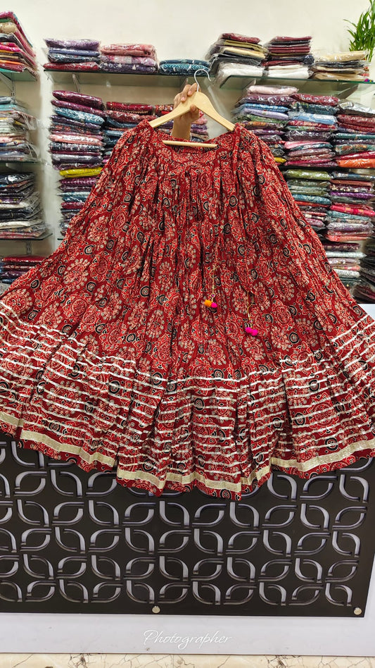 Pure cotton flared skirt (B602) (free size fit upto 46)