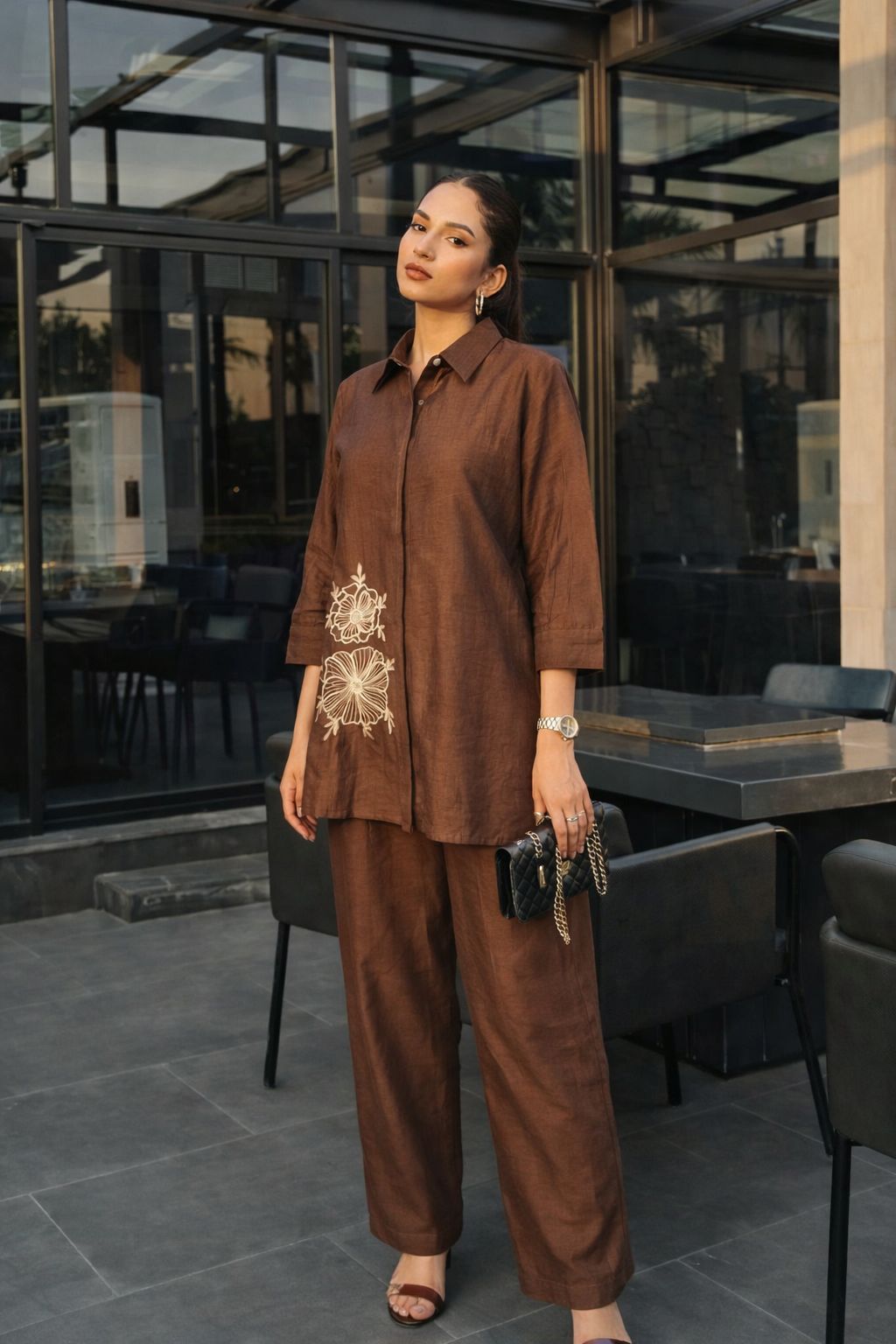 Pure mul chanderi with mul lining both in kurta and bottom (B333)