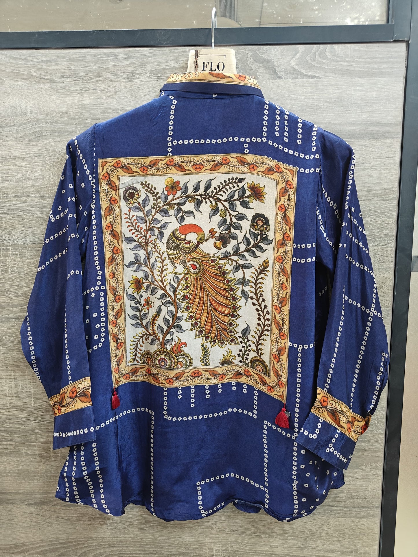 Pure crape bandani print smart shirt (B825)