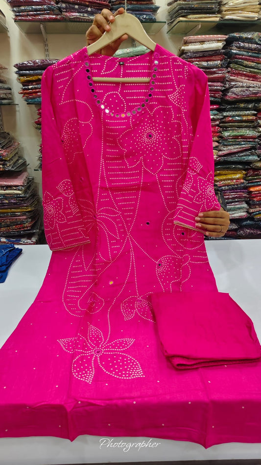 Pure crape bandani print smart two piece cordset (C322)