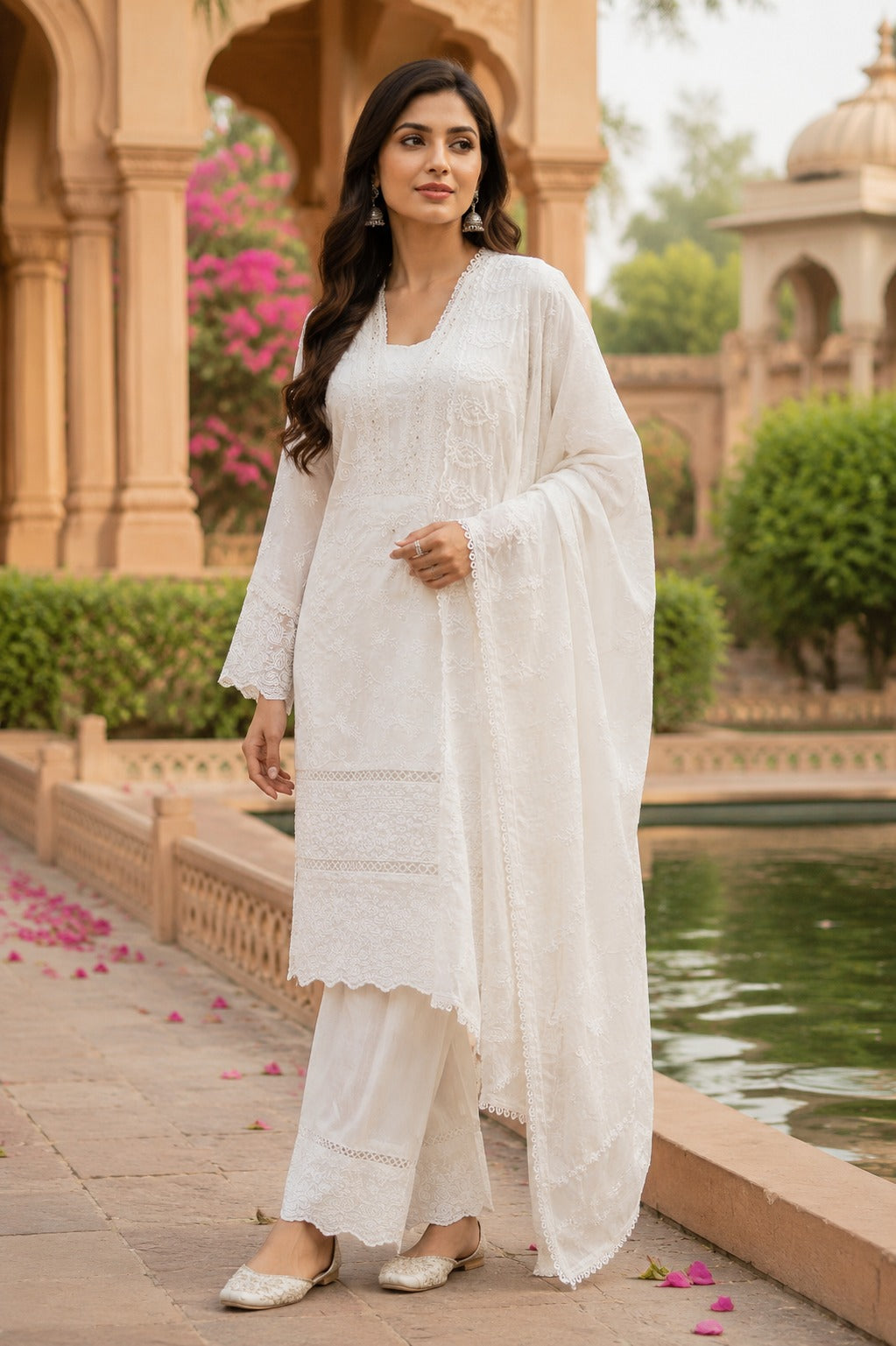 Mul cotton with mul lining three piece set (B996)