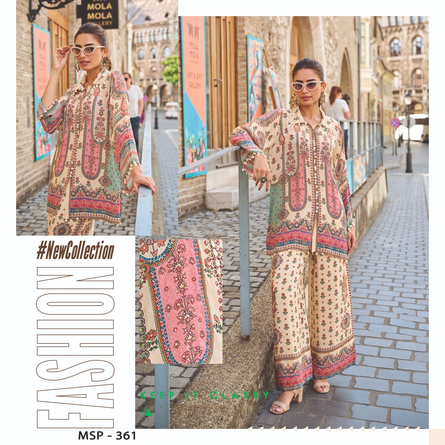 Natural crape with separate inner loose fit upto 46 size (B562)