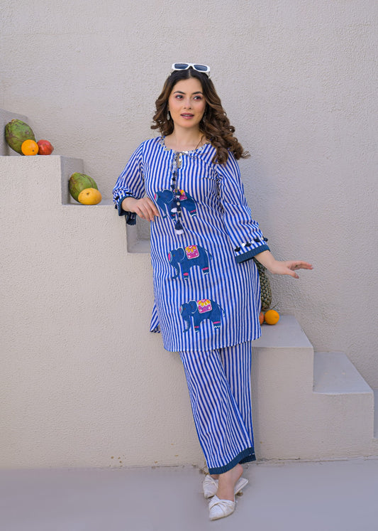 Pure cotton with coin detailing smart two piece cordset (B926)