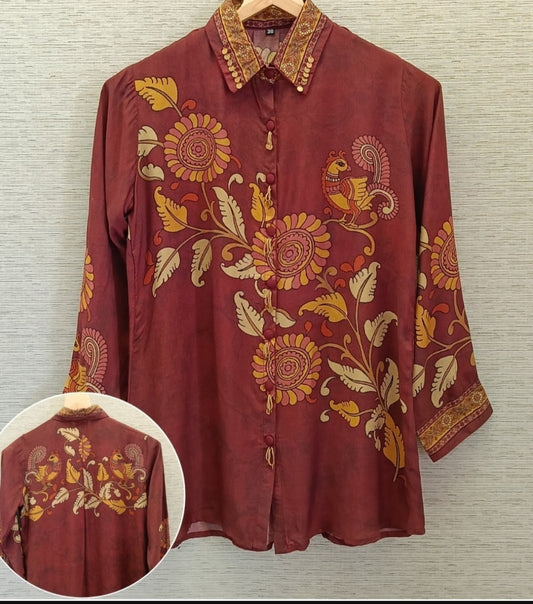 Pure muslin kalamkari print only top (A1296)