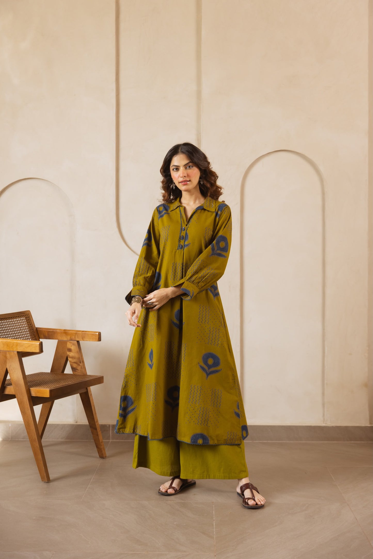 Handloom cotton smart two piece cordset (C281)