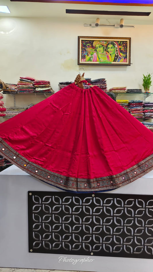 Red gaji silk skirt (A876)