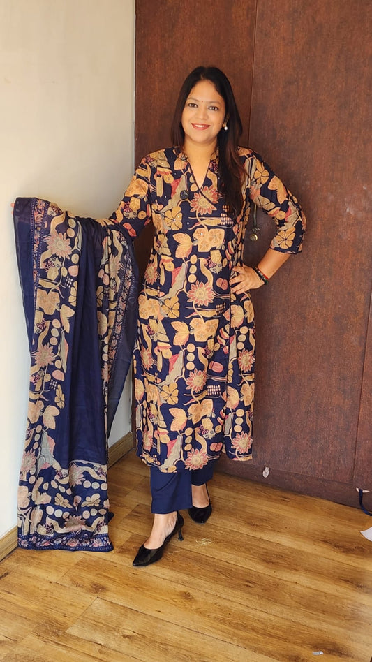 Pure cotton Angrakha pattern three piece set (A1188)