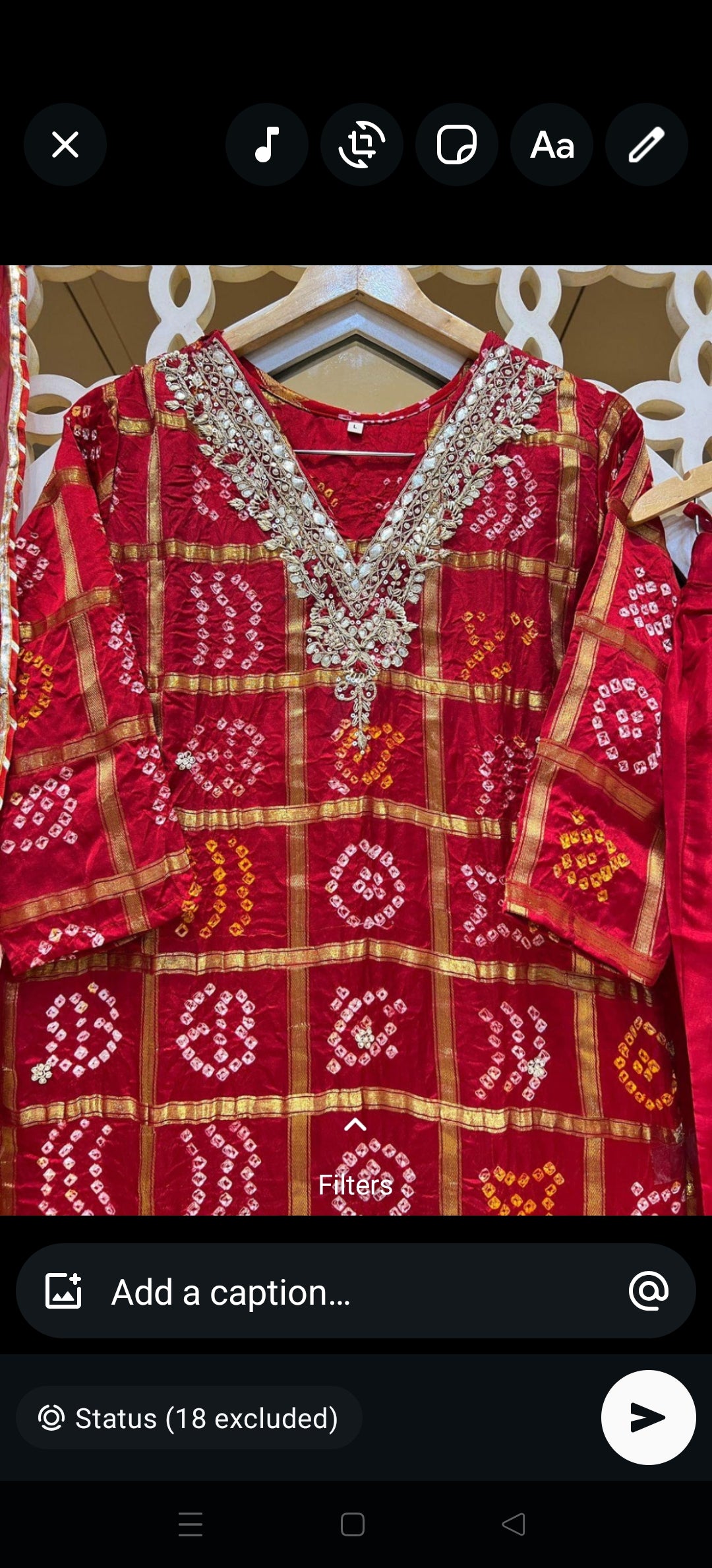 Pure ghatchola bandani print with lagdi border three piece set (C769)