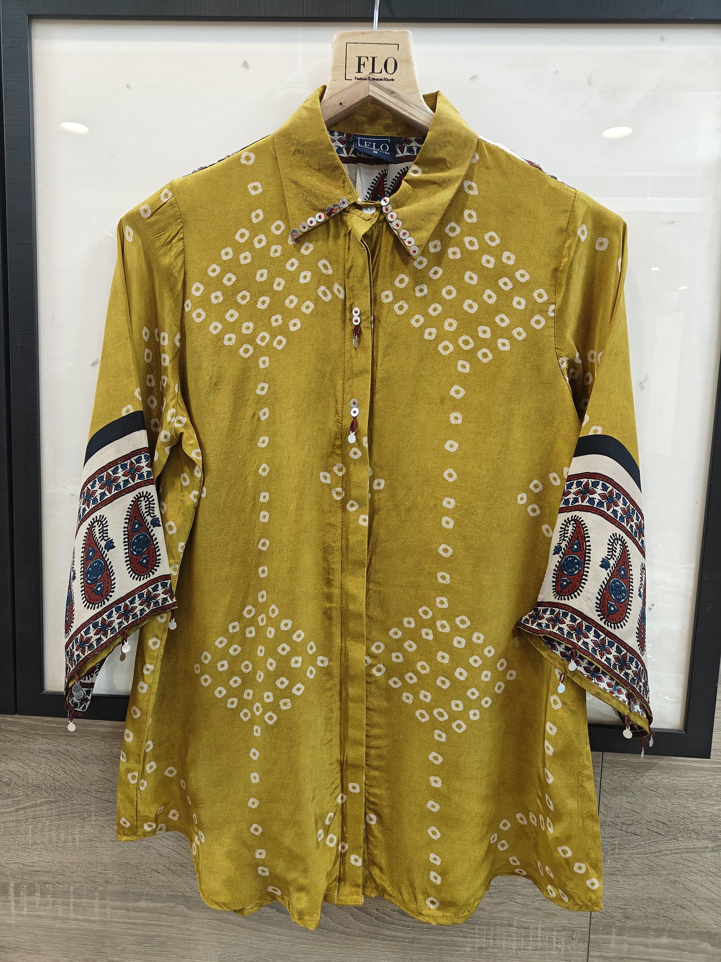 Pure crape bandani print shirt (B336)